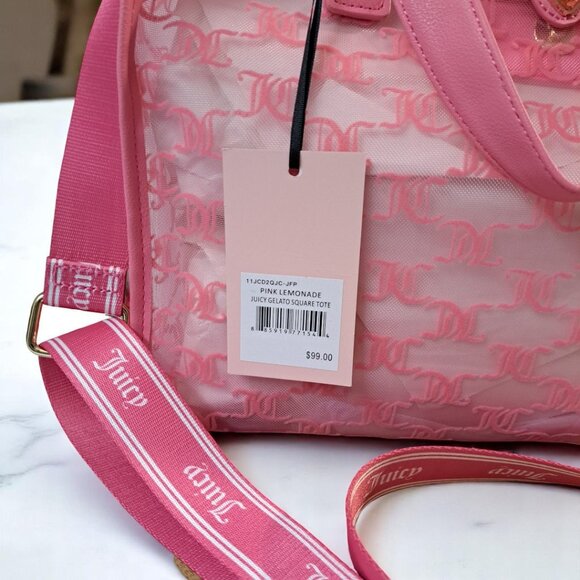 Juicy Couture Juicy Gelato Pink Lemonade Square Tote NWT - Picture 7 of 9